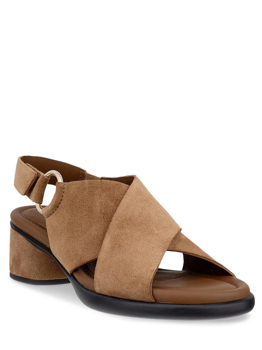 Ecco Sculpted LX 35 Block Heels NWOB Suede Camel Size 8/8.5